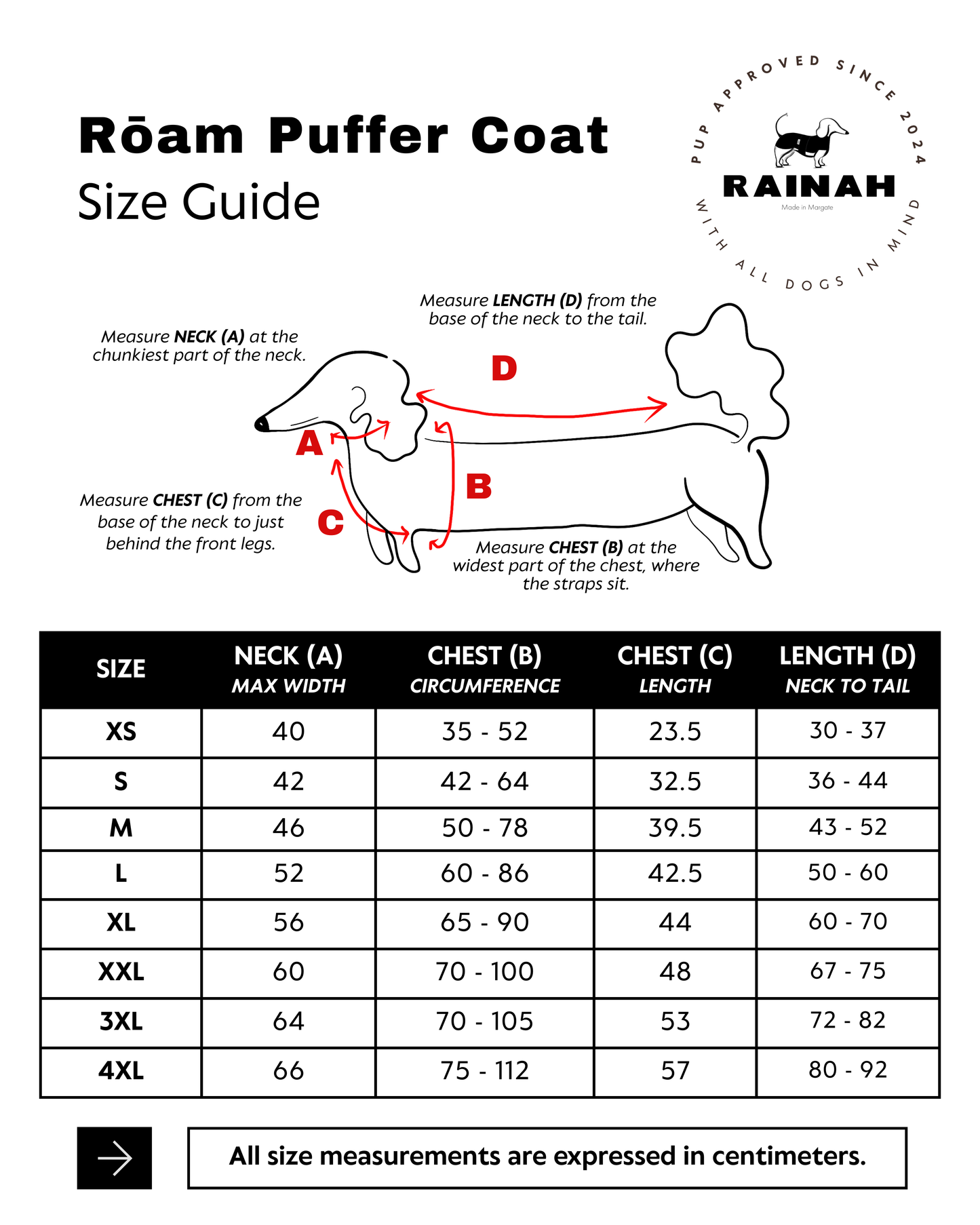 Waterproof dog coat - The Rainah Roam Puffer Coat - weather-resistant dog apparel